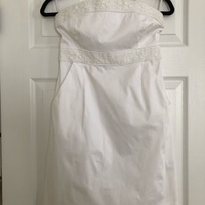 Strapless white dress